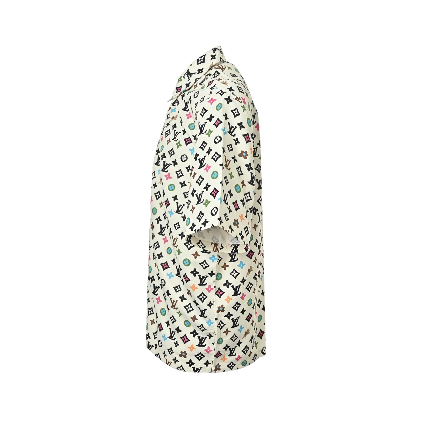 Louis Vuitton/Louis Vuitton collaboration printed mulberry silk short-sleeved shirt